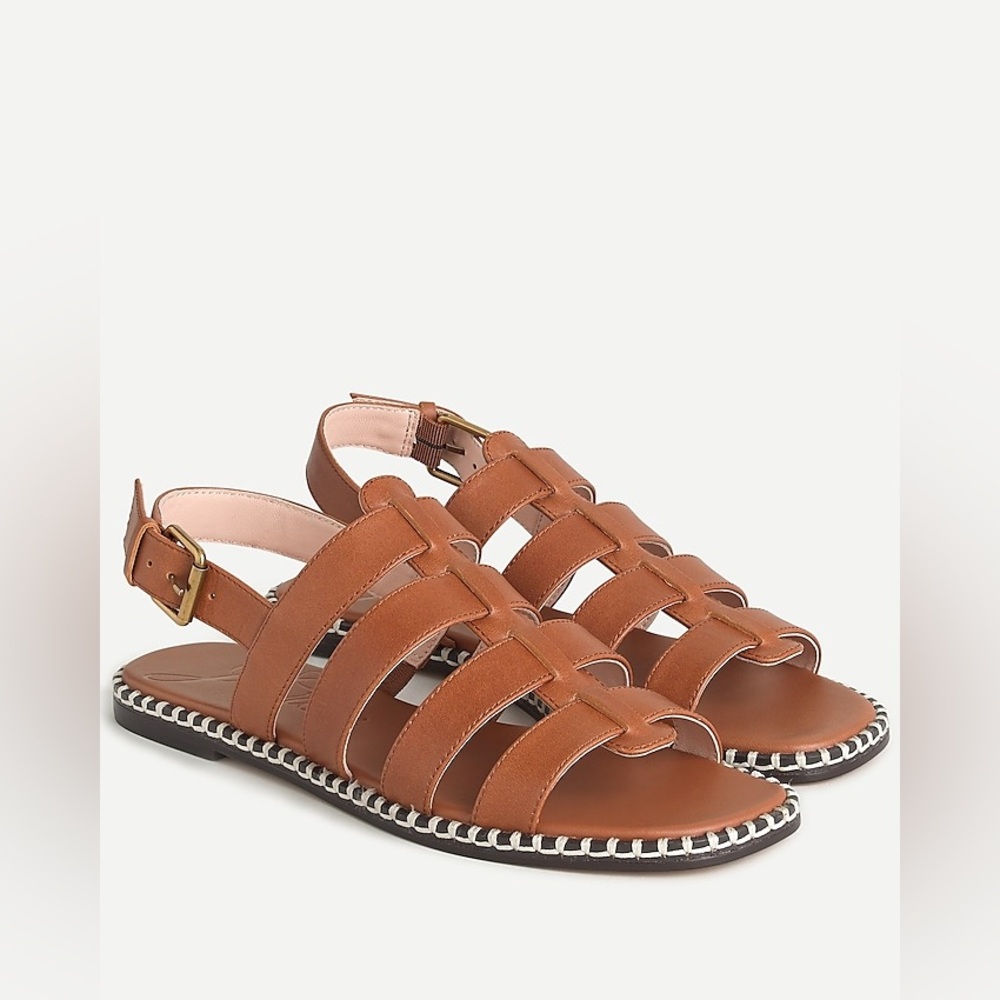 J. Crew Tan Leather Gladiator Sandals